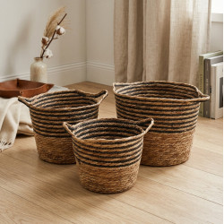 Straw Basket Set 3 Pcs